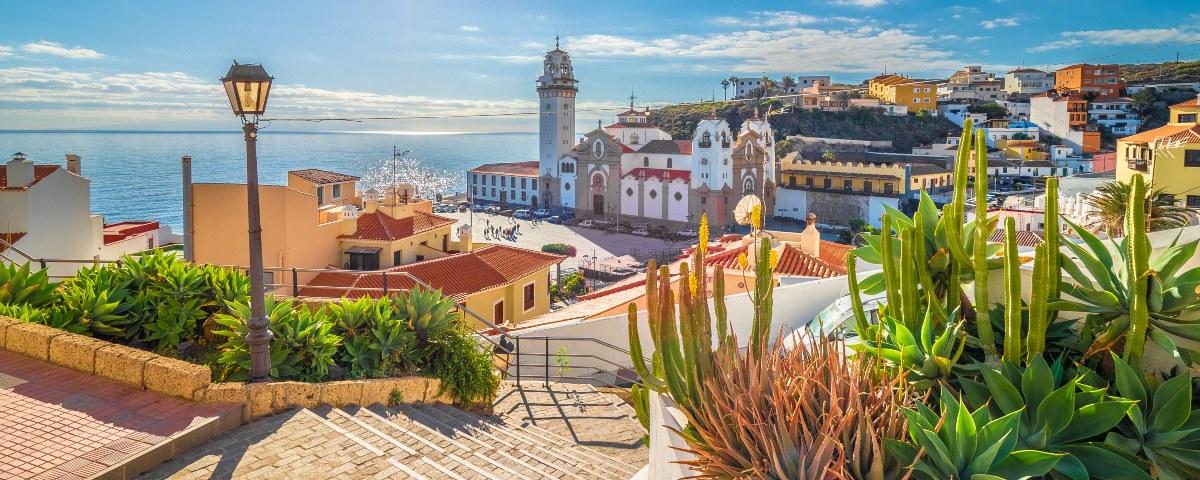 A view over the picturesque Candelaria town in Tenerife