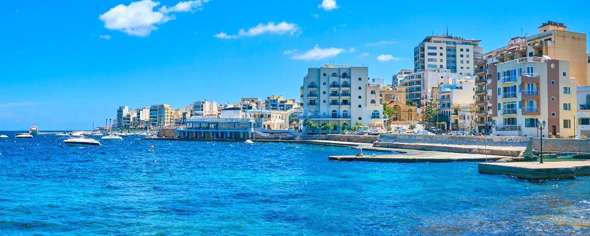 Bugibba in Malta  overlooking the Med