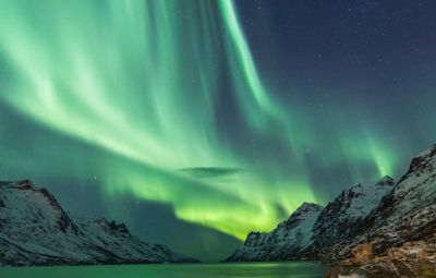 The northern lights in Reykjavik